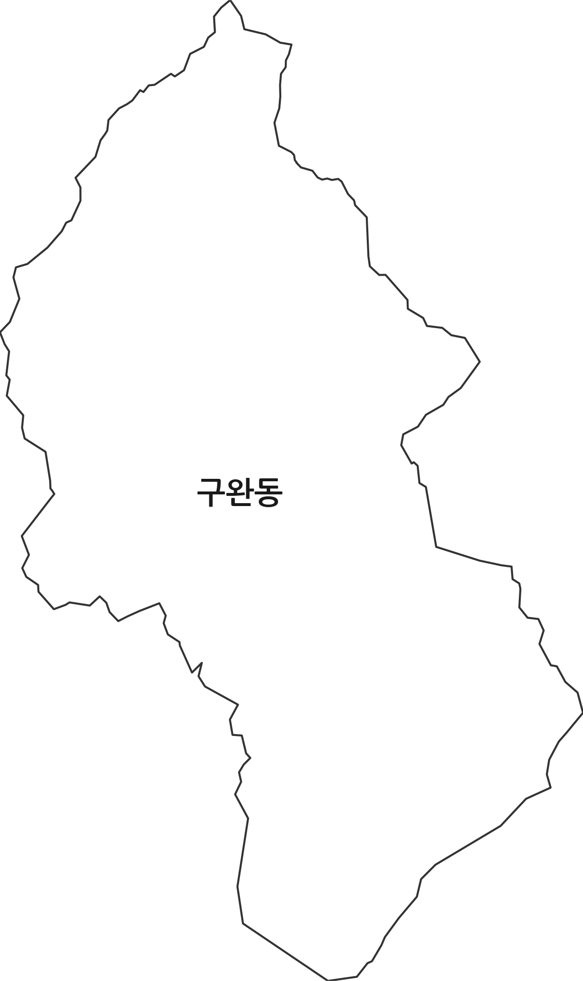 대전광역시 중구 구완동 법정동 행정구역 경계 지도