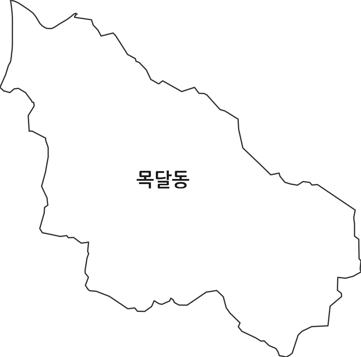 대전광역시 중구 목달동 법정동 행정구역 경계 지도
