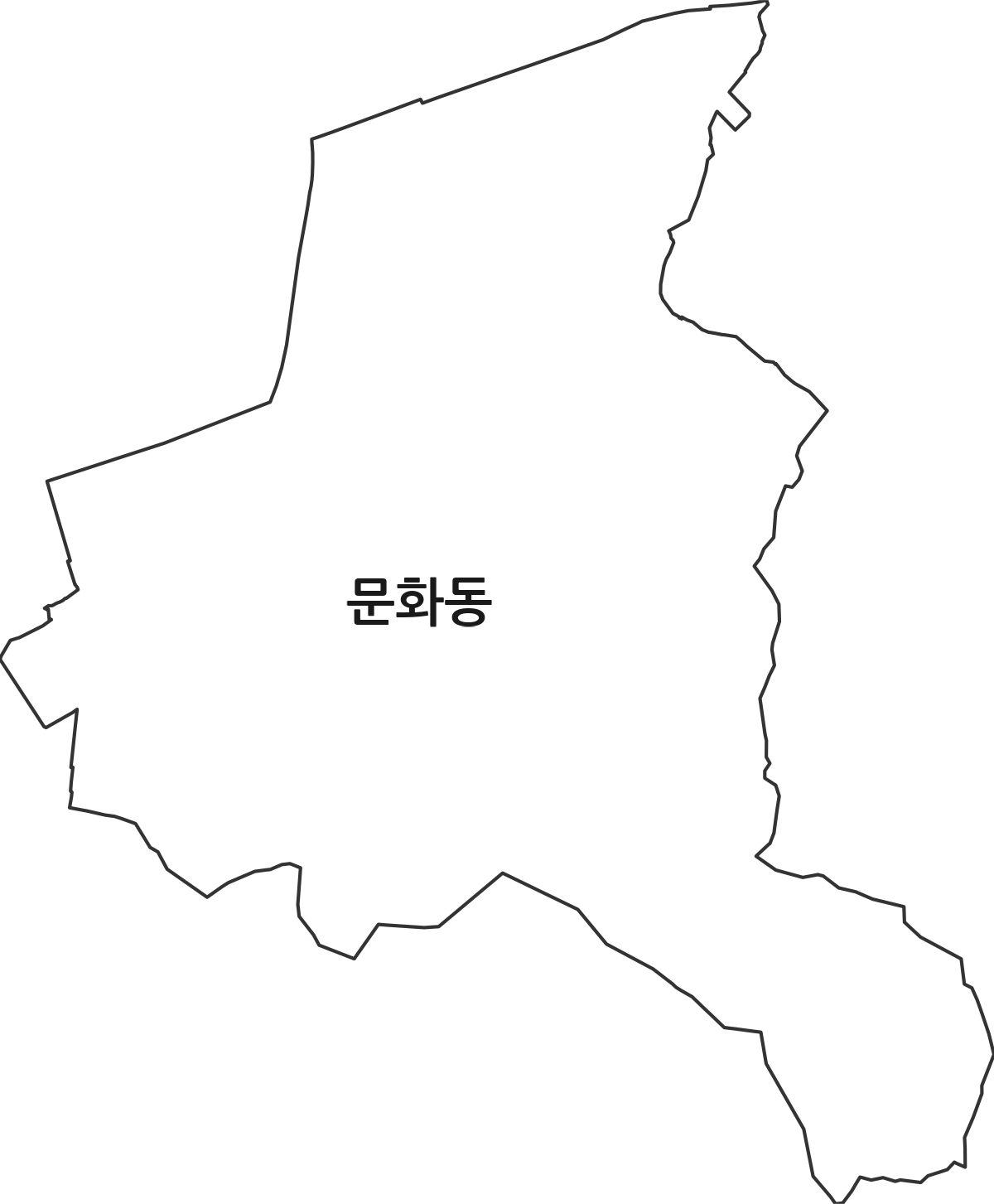 대전광역시 중구 문화동 법정동 행정구역 경계 지도