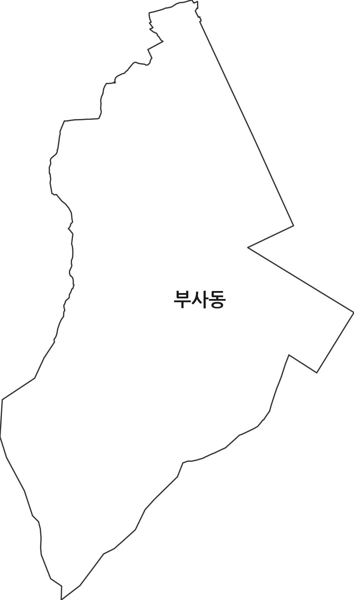 대전광역시 중구 부사동 법정동 행정구역 경계 지도