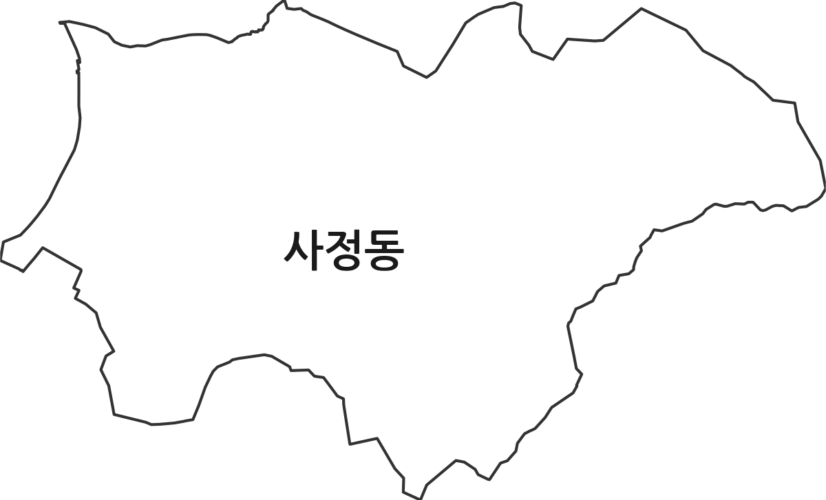 대전광역시 중구 사정동 법정동 행정구역 경계 지도