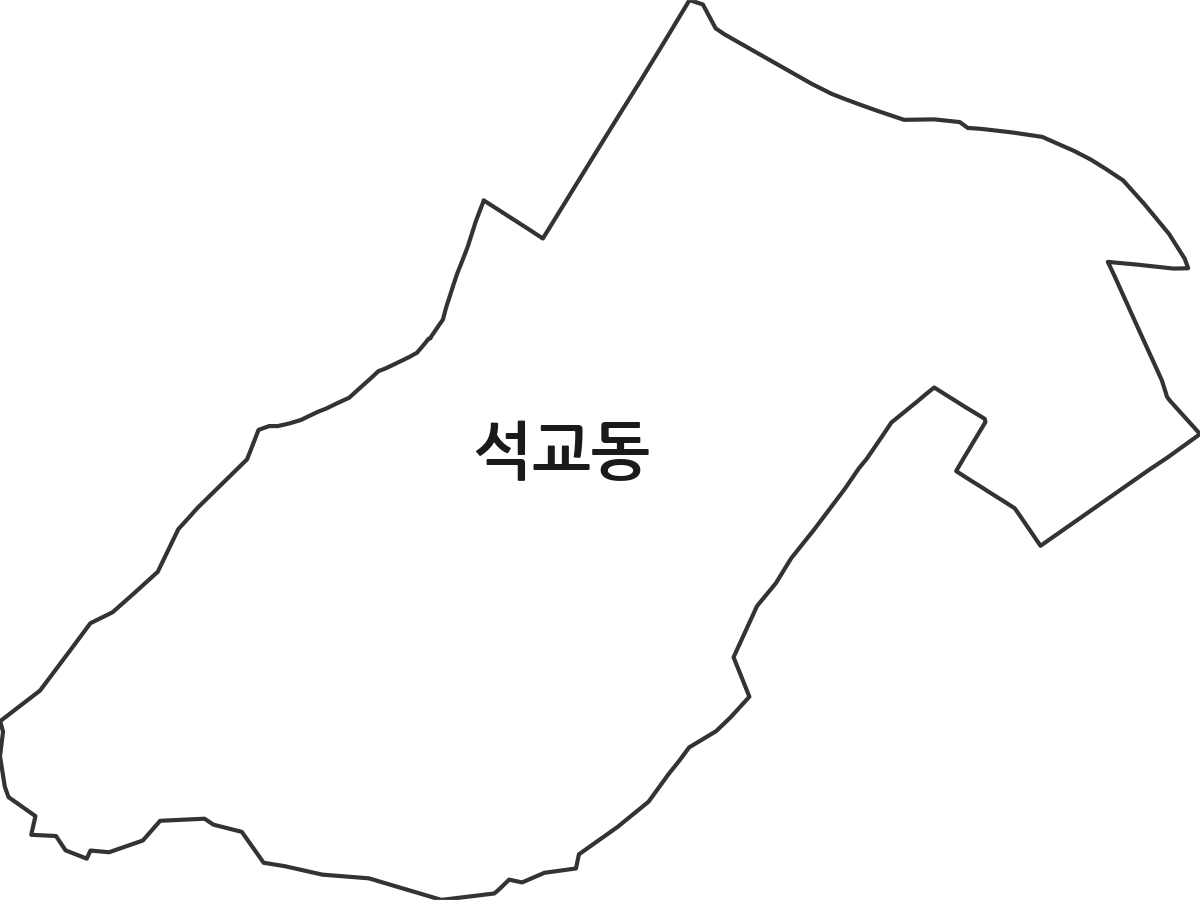 대전광역시 중구 석교동 법정동 행정구역 경계 지도