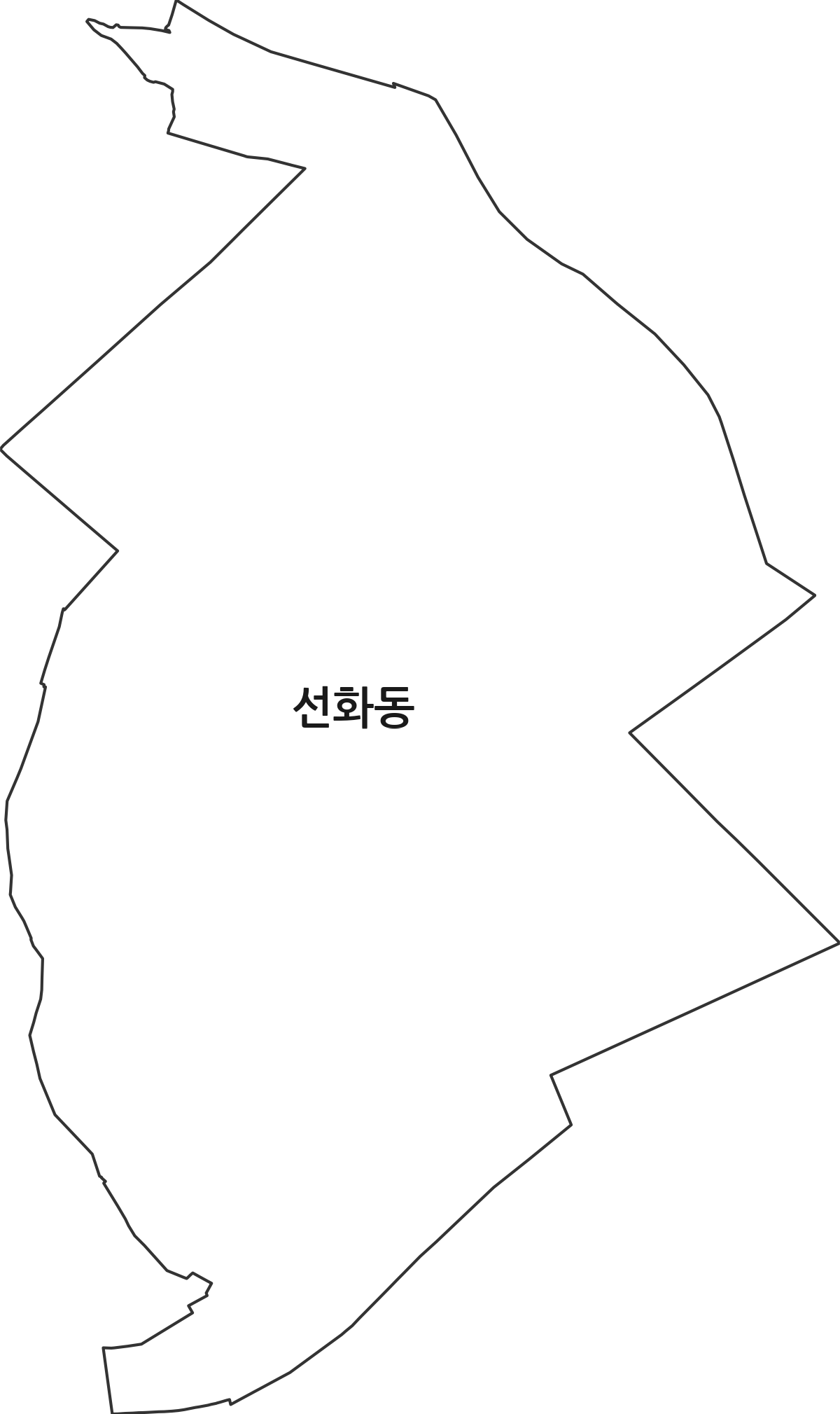 대전광역시 중구 선화동 법정동 행정구역 경계 지도