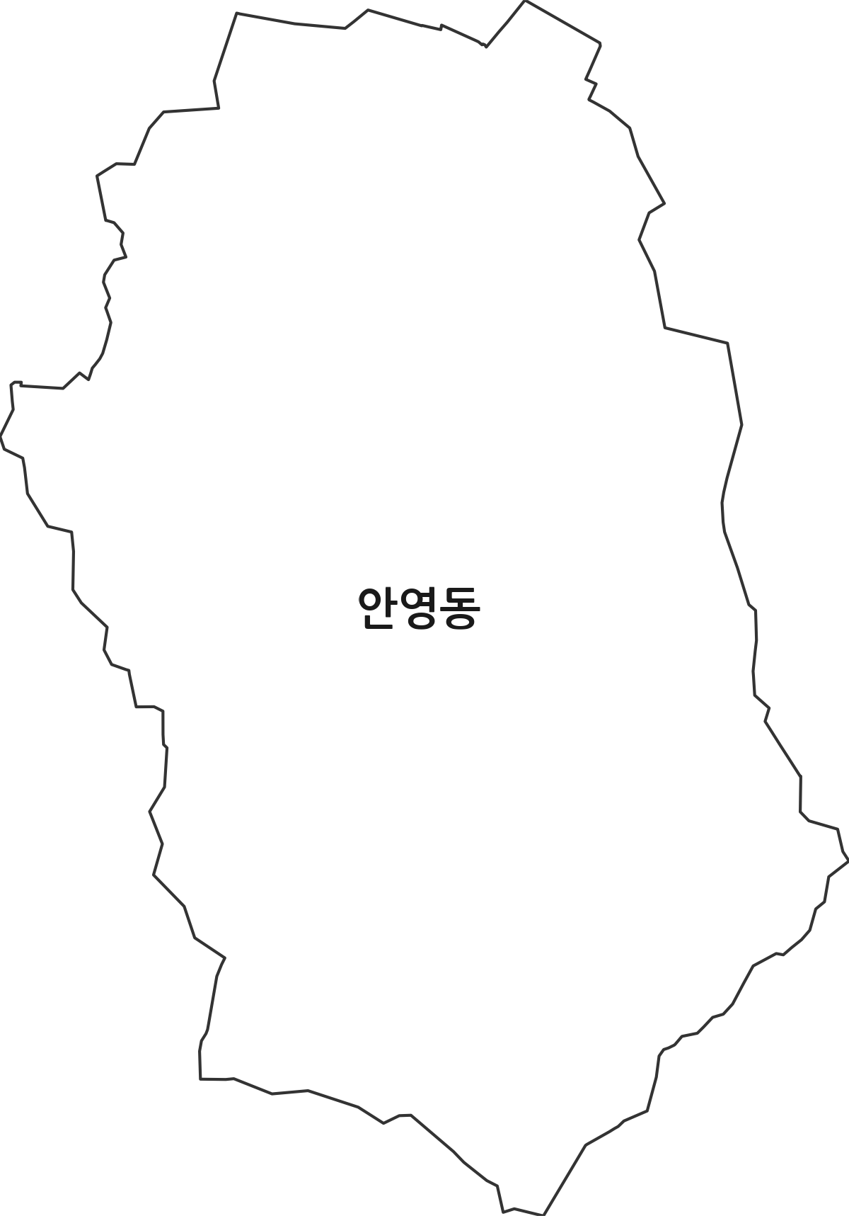 대전광역시 중구 안영동 법정동 행정구역 경계 지도