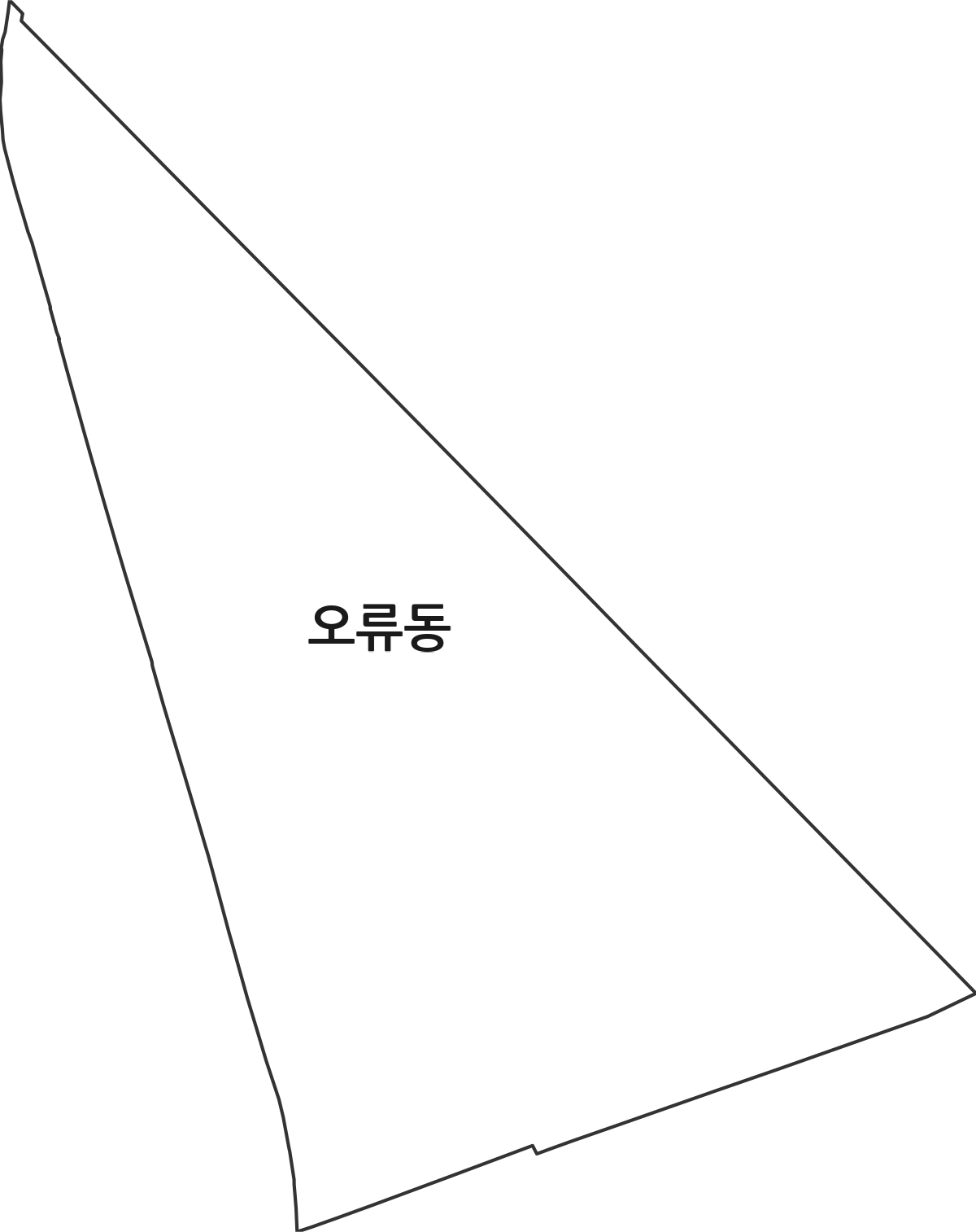 대전광역시 중구 오류동 법정동 행정구역 경계 지도