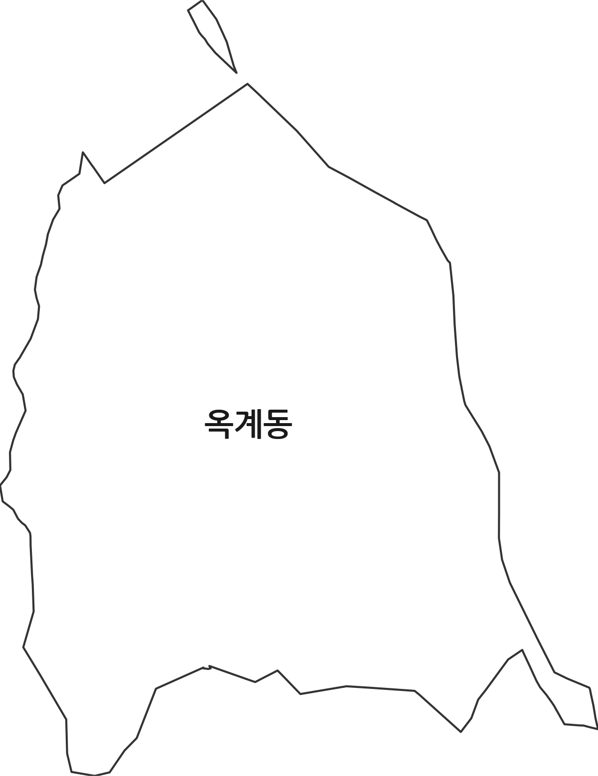대전광역시 중구 옥계동 법정동 행정구역 경계 지도