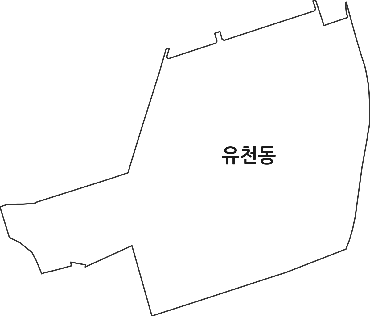 대전광역시 중구 유천동 법정동 행정구역 경계 지도