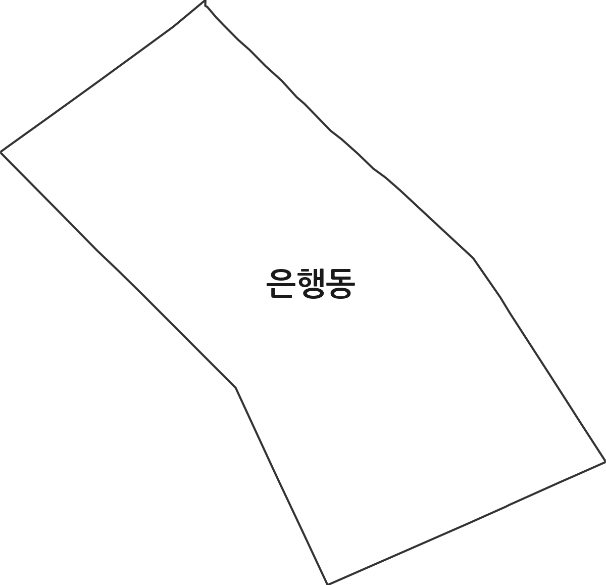 대전광역시 중구 은행동 법정동 행정구역 경계 지도