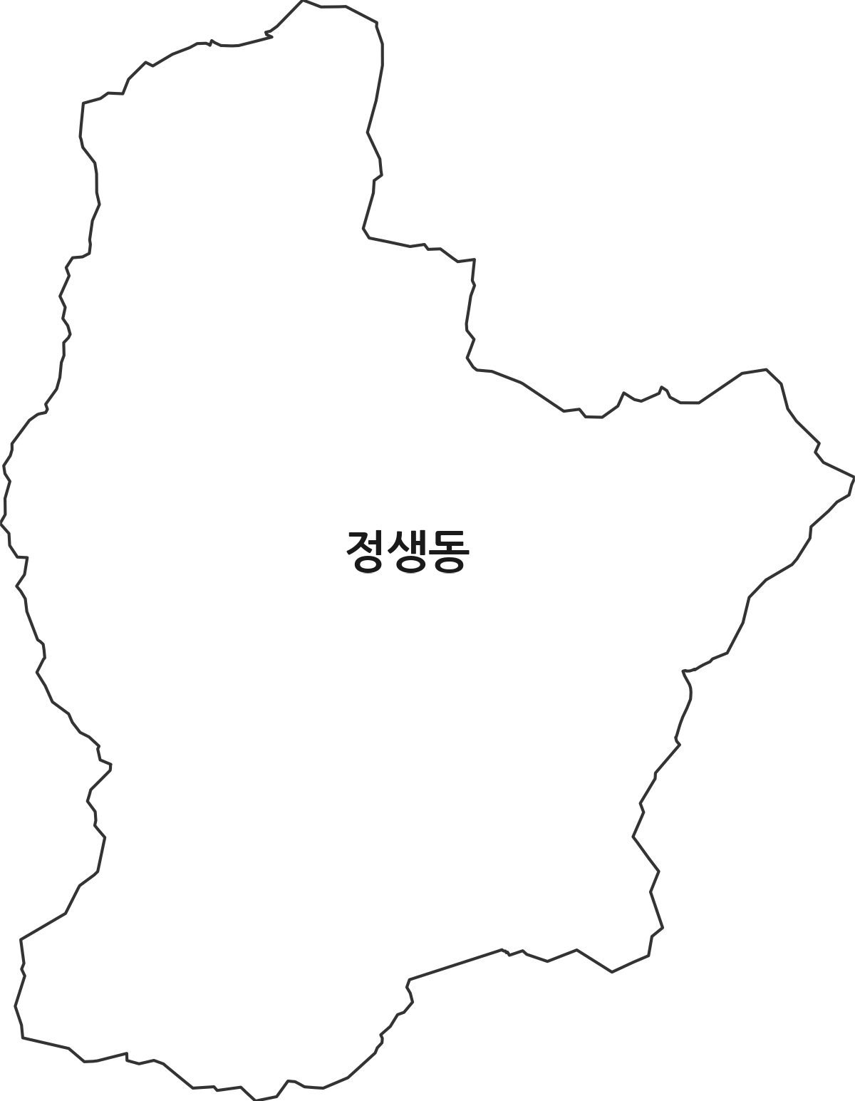 대전광역시 중구 정생동 법정동 행정구역 경계 지도