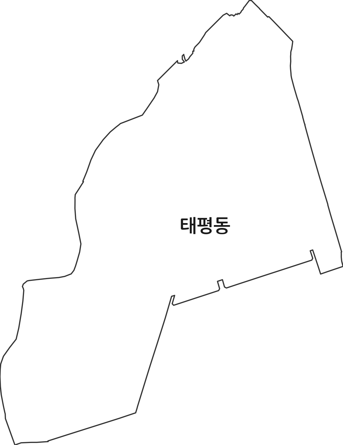 대전광역시 중구 태평동 법정동 행정구역 경계 지도