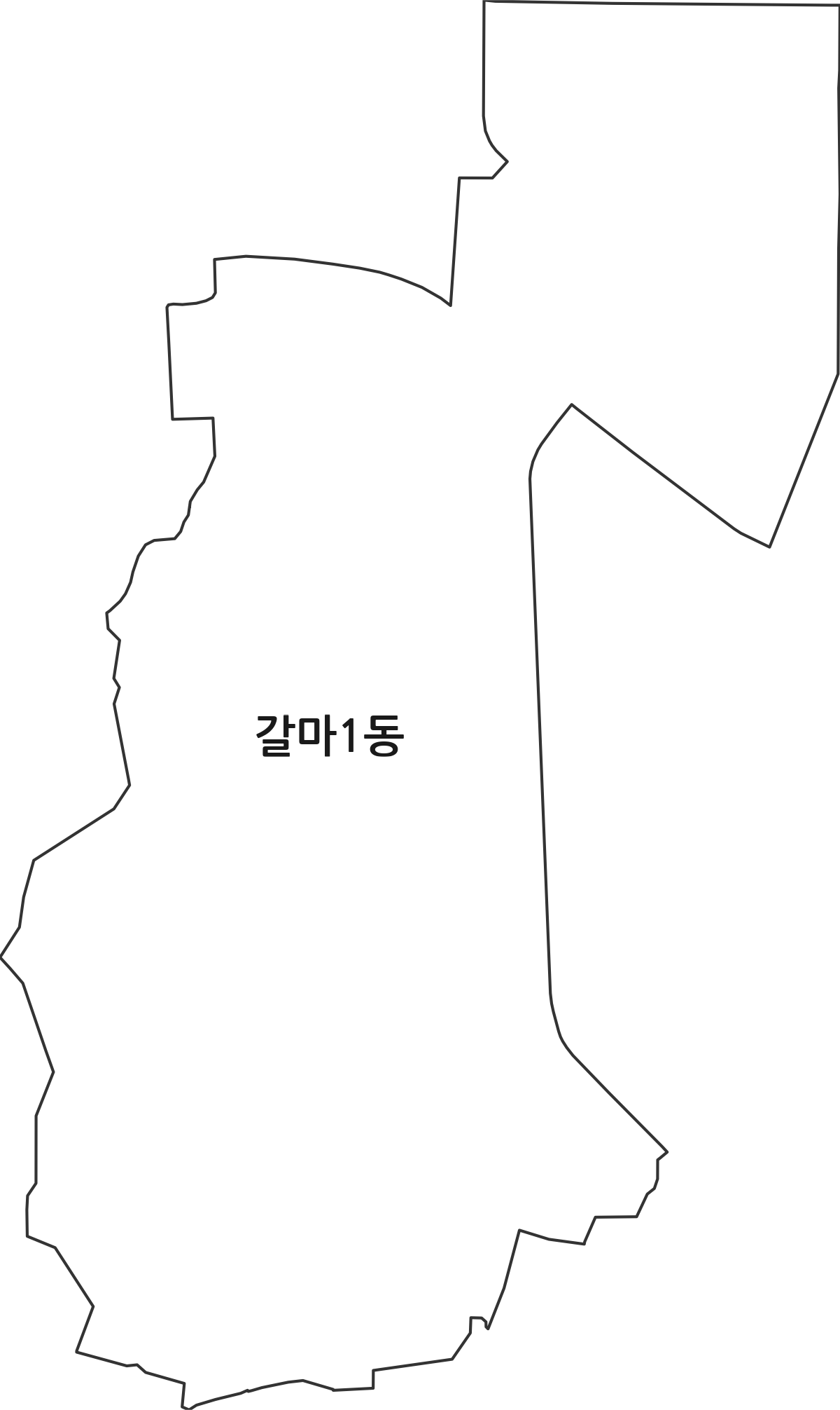 대전광역시 서구 갈마1동 행정동 행정구역 경계 지도