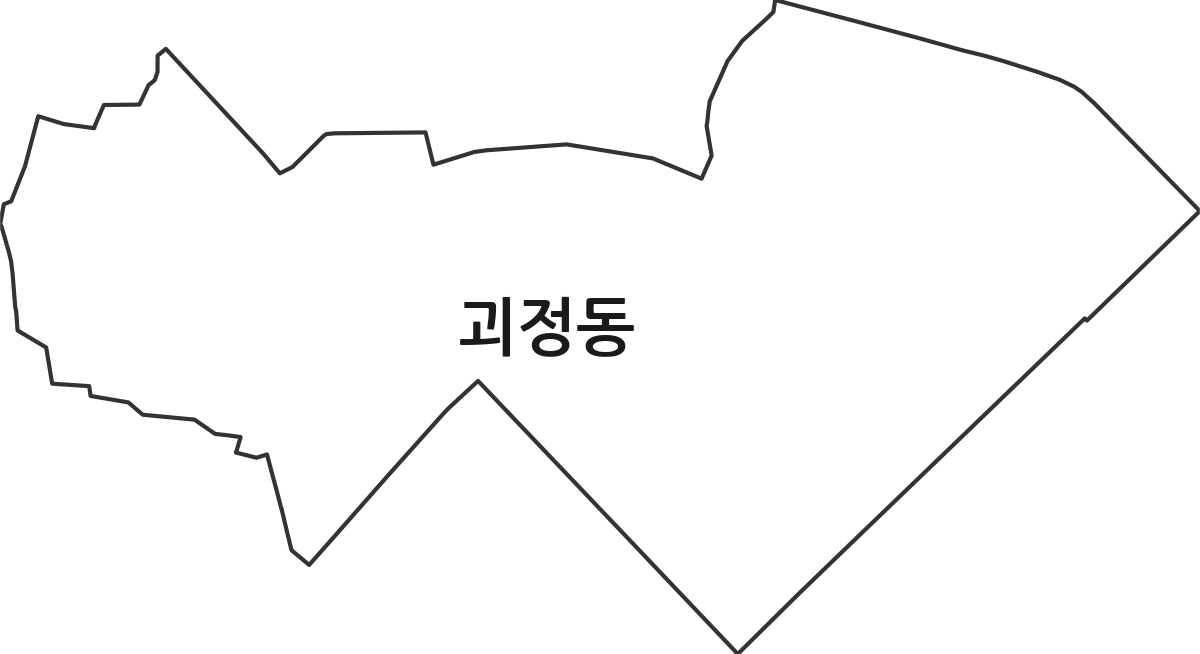대전광역시 서구 괴정동 행정동 행정구역 경계 지도