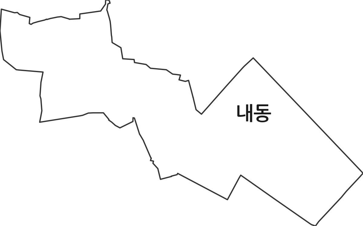 대전광역시 서구 내동 행정동 행정구역 경계 지도