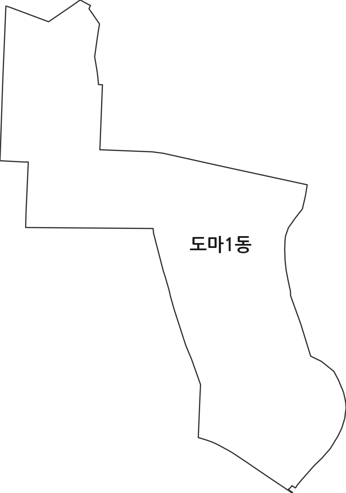 대전광역시 서구 도마1동 행정동 행정구역 경계 지도