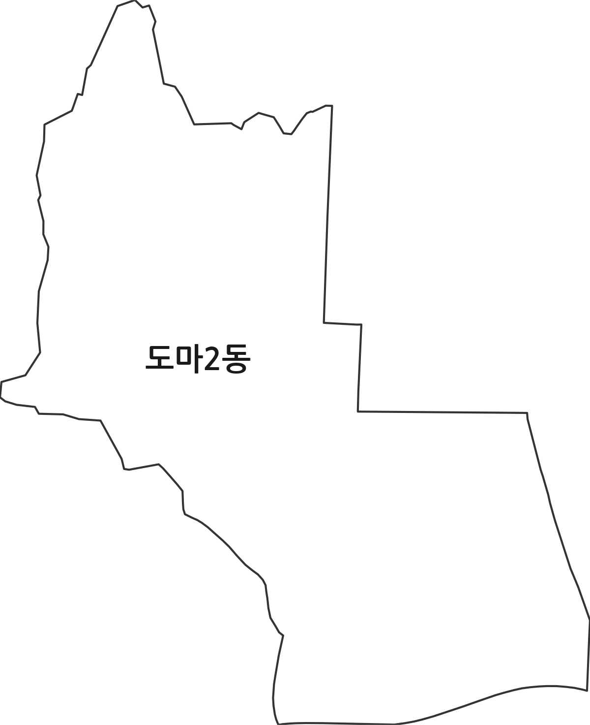대전광역시 서구 도마2동 행정동 행정구역 경계 지도