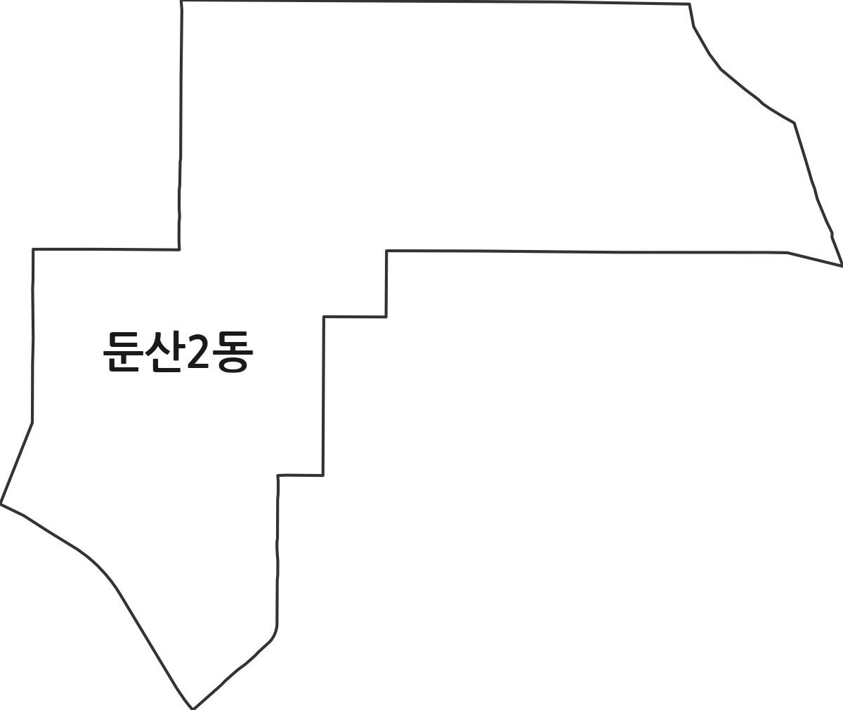 대전광역시 서구 둔산2동 행정동 행정구역 경계 지도