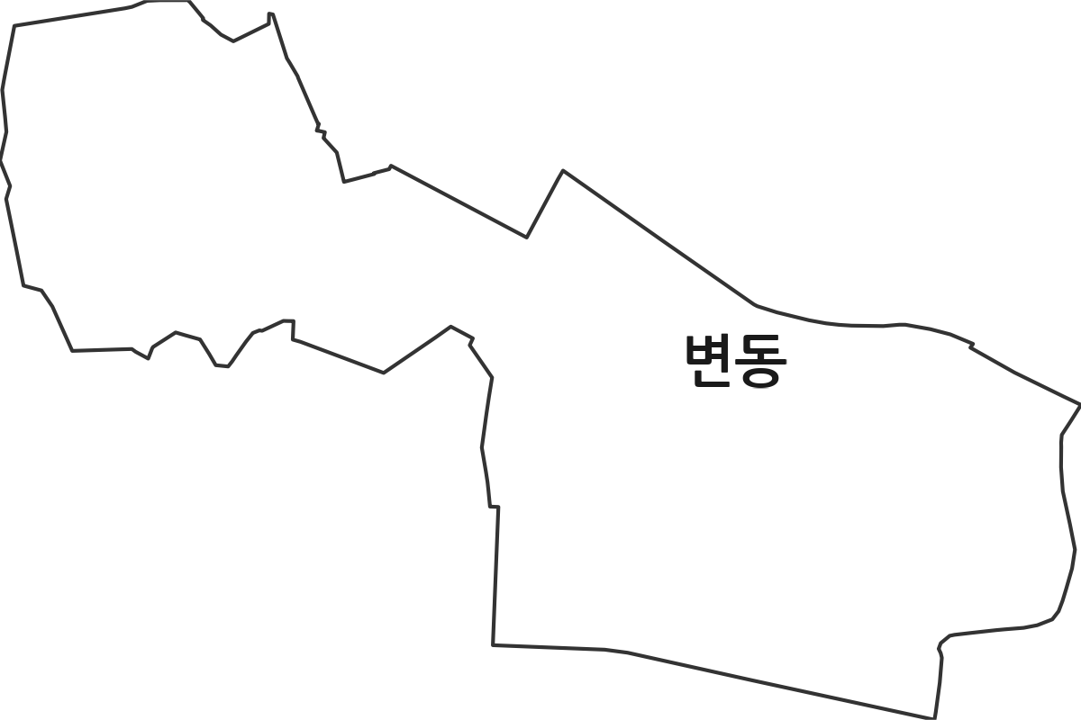 대전광역시 서구 변동 행정동 행정구역 경계 지도