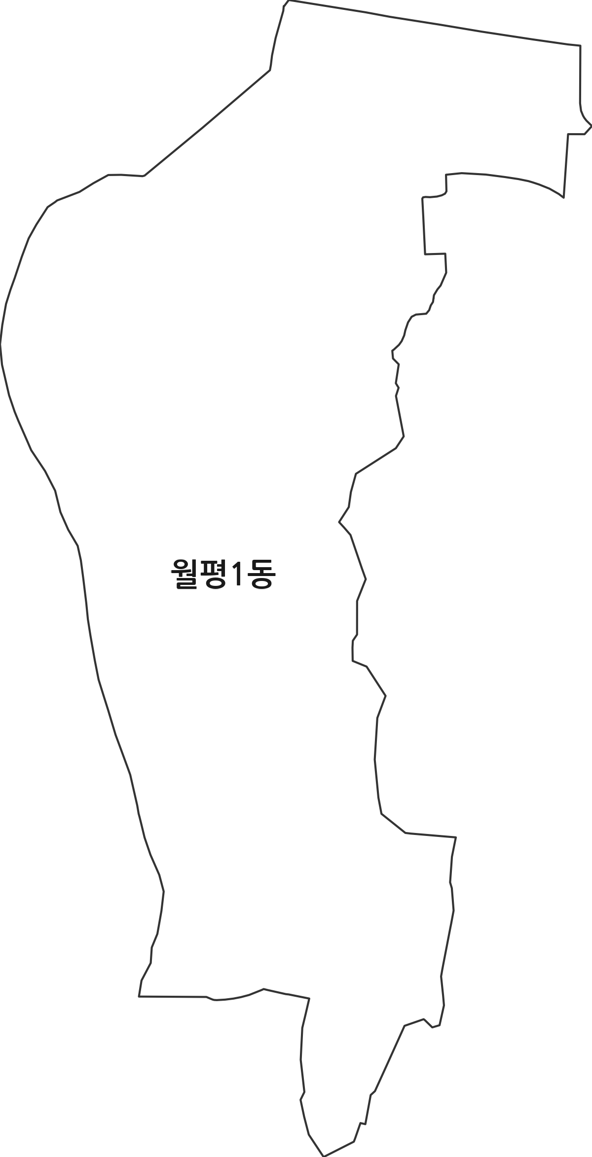 대전광역시 서구 월평1동 행정동 행정구역 경계 지도