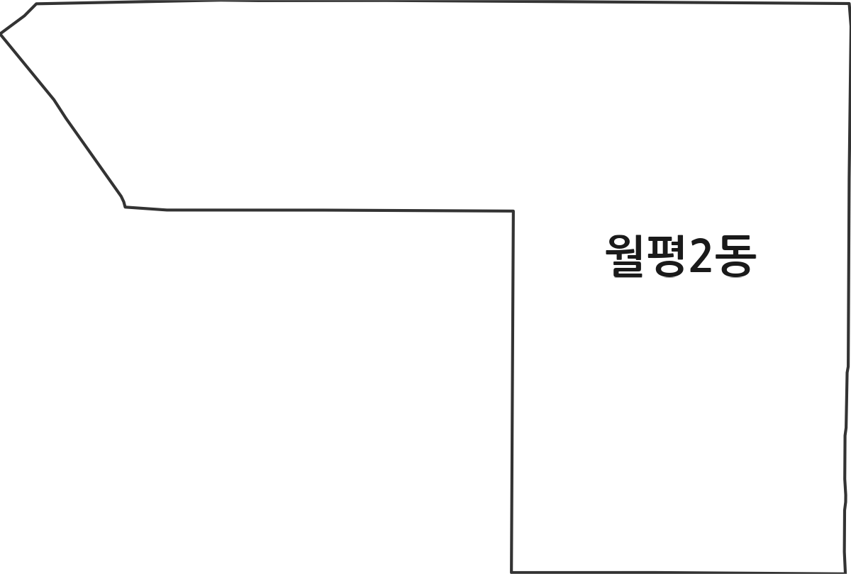 대전광역시 서구 월평2동 행정동 행정구역 경계 지도