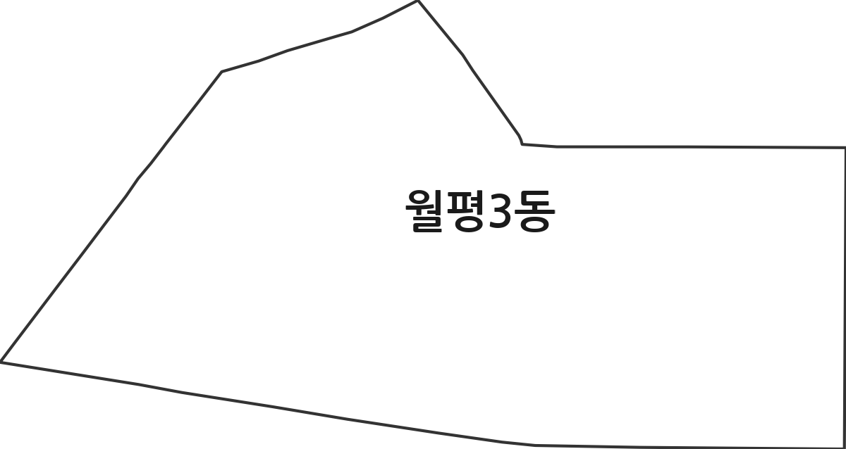 대전광역시 서구 월평3동 행정동 행정구역 경계 지도