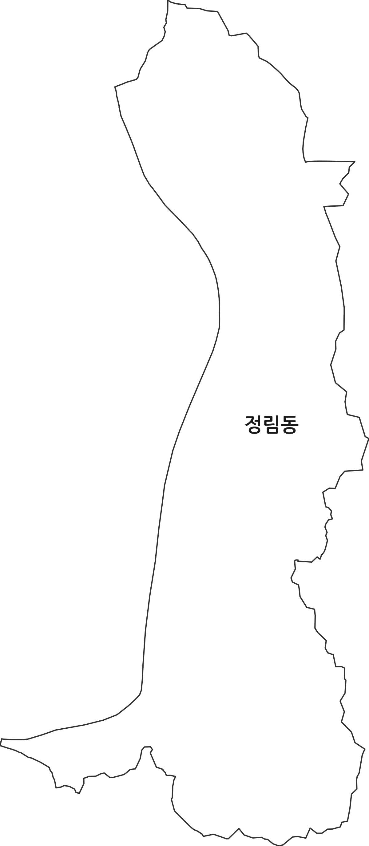 대전광역시 서구 정림동 행정동 행정구역 경계 지도