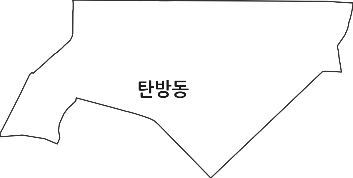 대전광역시 서구 탄방동 행정동 행정구역 경계 지도