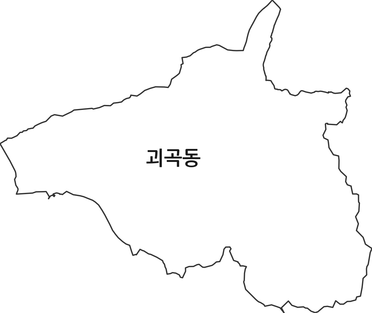 대전광역시 서구 괴곡동 법정동 행정구역 경계 지도