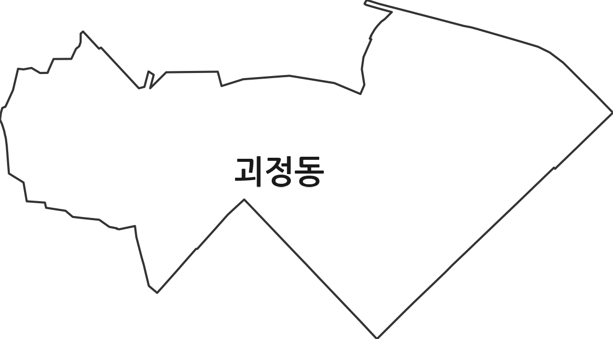 대전광역시 서구 괴정동 법정동 행정구역 경계 지도