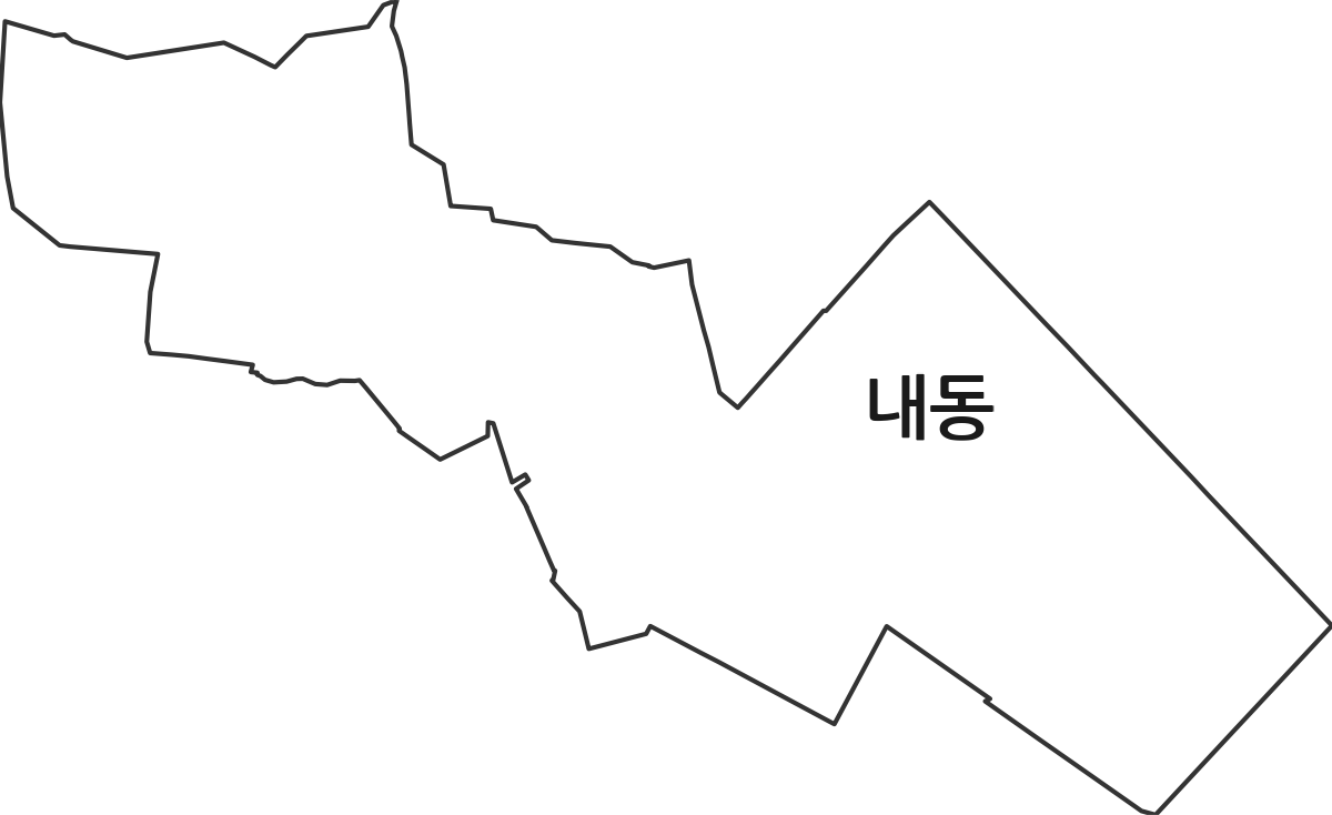 대전광역시 서구 내동 법정동 행정구역 경계 지도