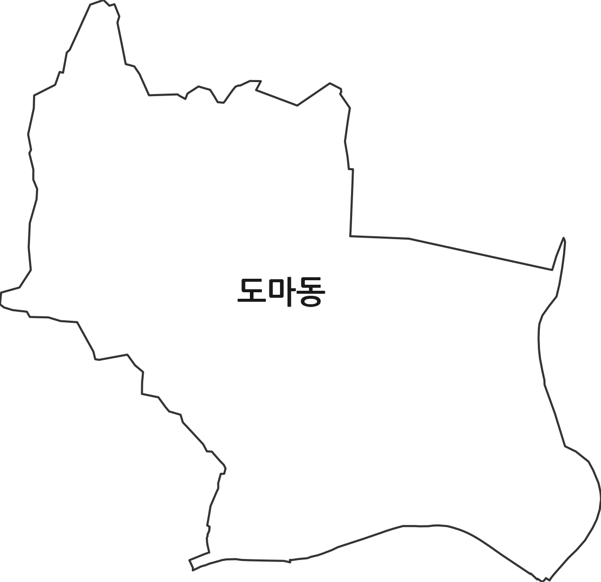 대전광역시 서구 도마동 법정동 행정구역 경계 지도