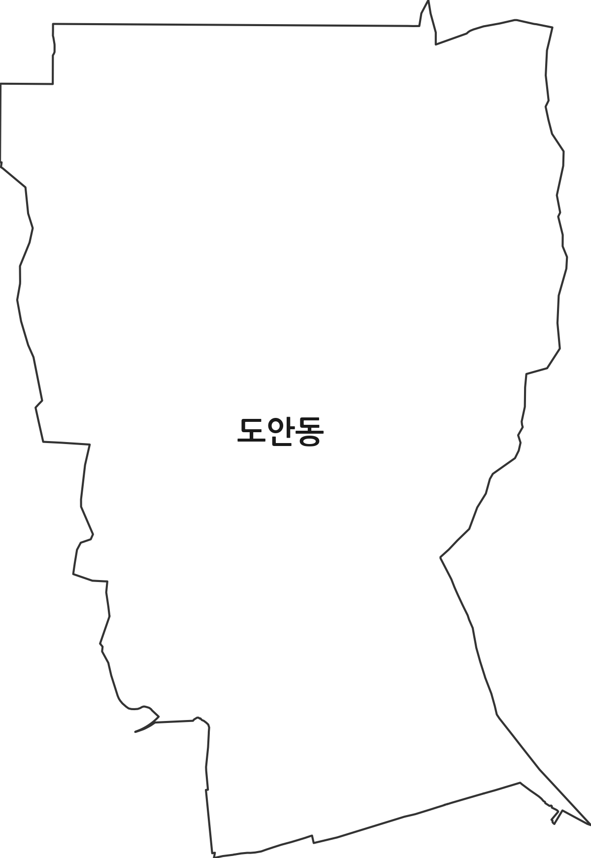 대전광역시 서구 도안동 법정동 행정구역 경계 지도