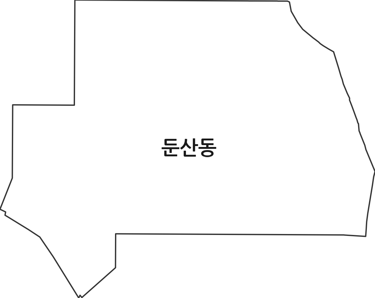 대전광역시 서구 둔산동 법정동 행정구역 경계 지도