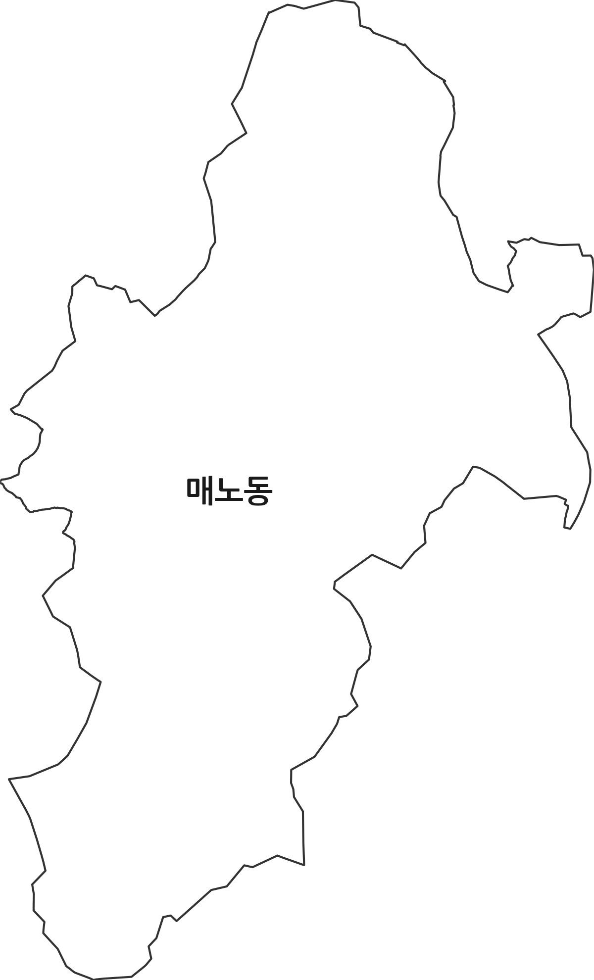 대전광역시 서구 매노동 법정동 행정구역 경계 지도