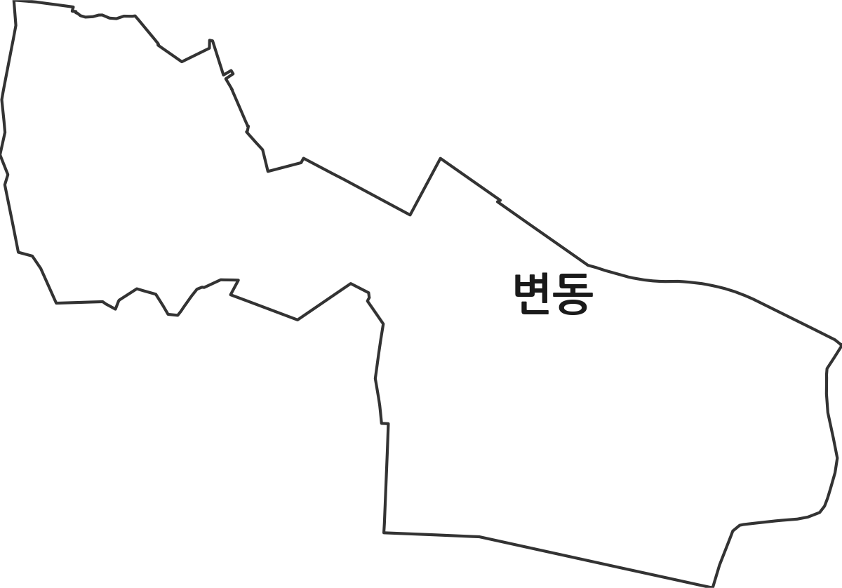 대전광역시 서구 변동 법정동 행정구역 경계 지도