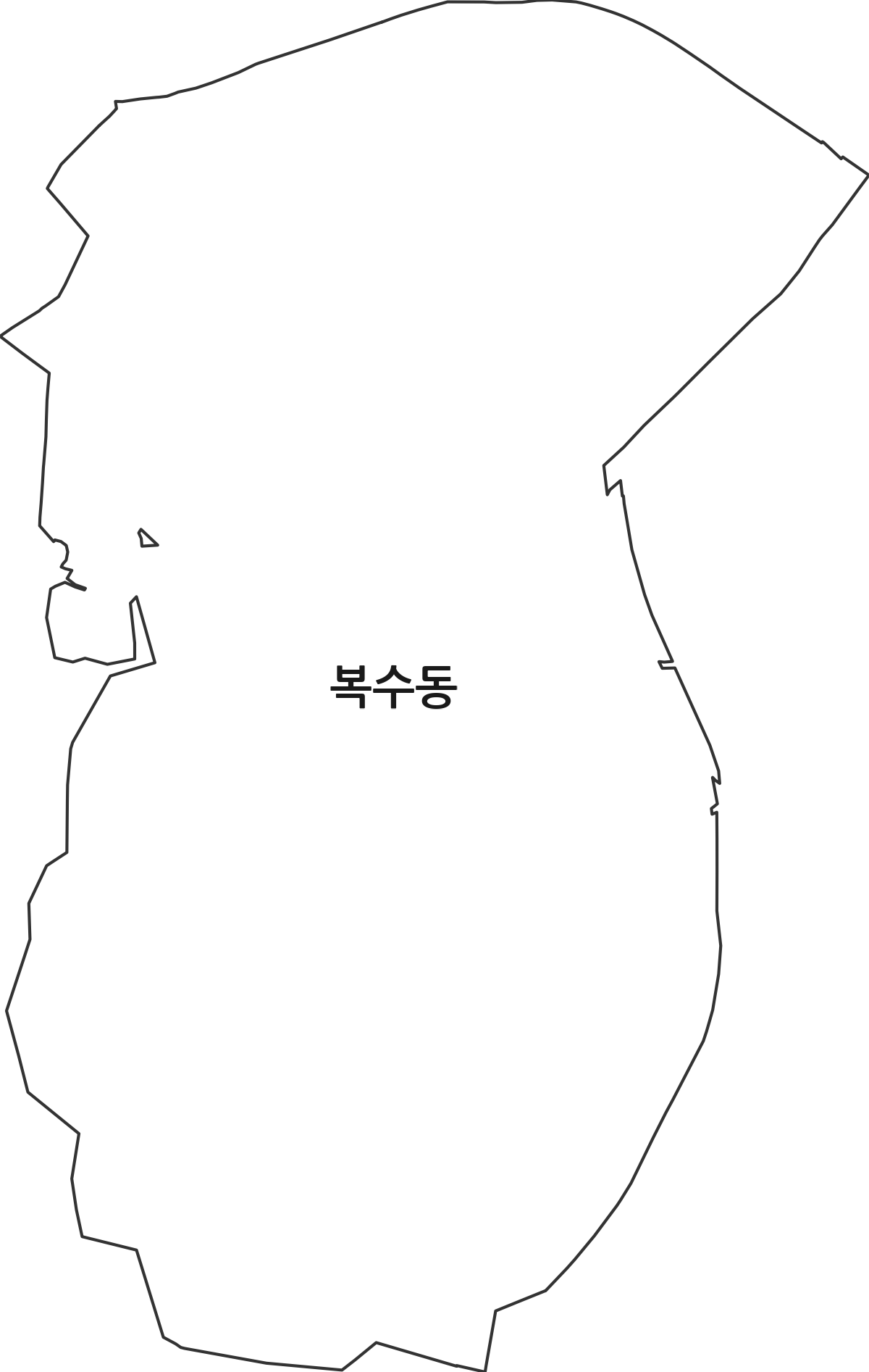대전광역시 서구 복수동 법정동 행정구역 경계 지도