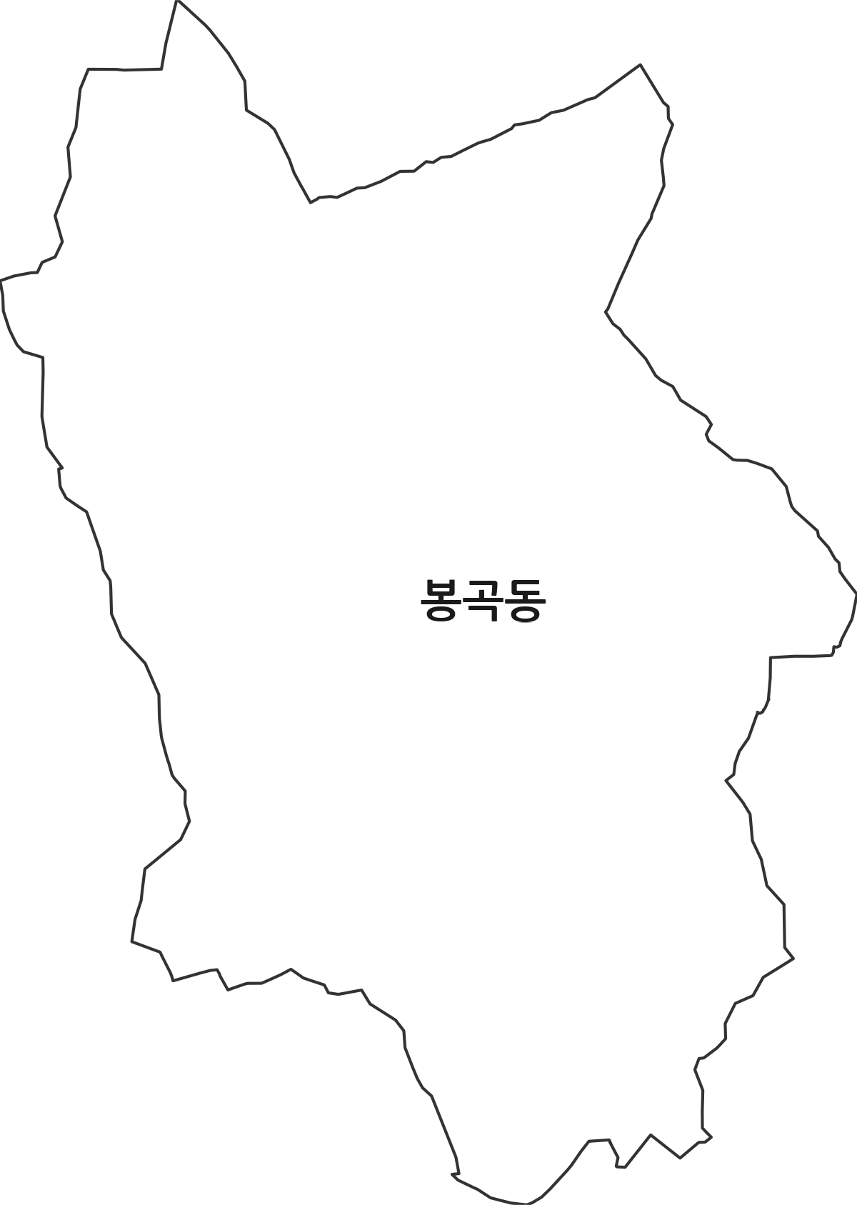 대전광역시 서구 봉곡동 법정동 행정구역 경계 지도