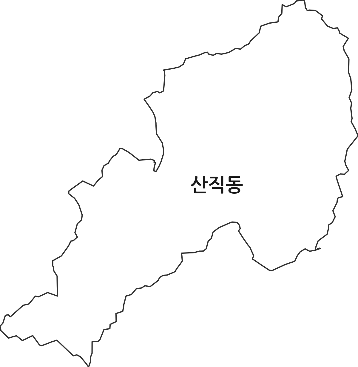 대전광역시 서구 산직동 법정동 행정구역 경계 지도