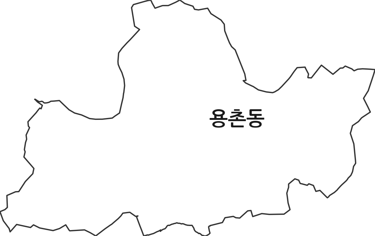 대전광역시 서구 용촌동 법정동 행정구역 경계 지도