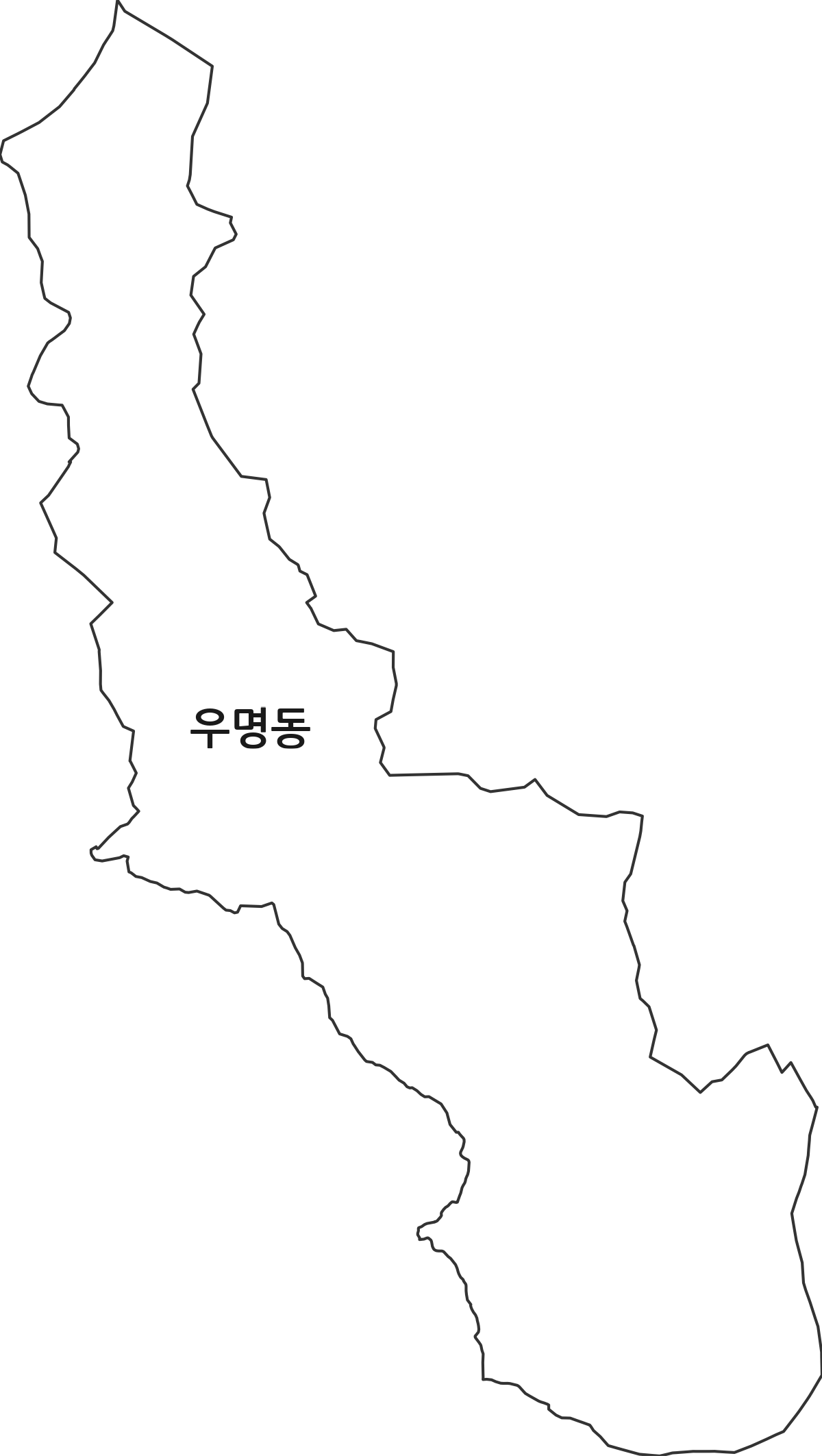 대전광역시 서구 우명동 법정동 행정구역 경계 지도