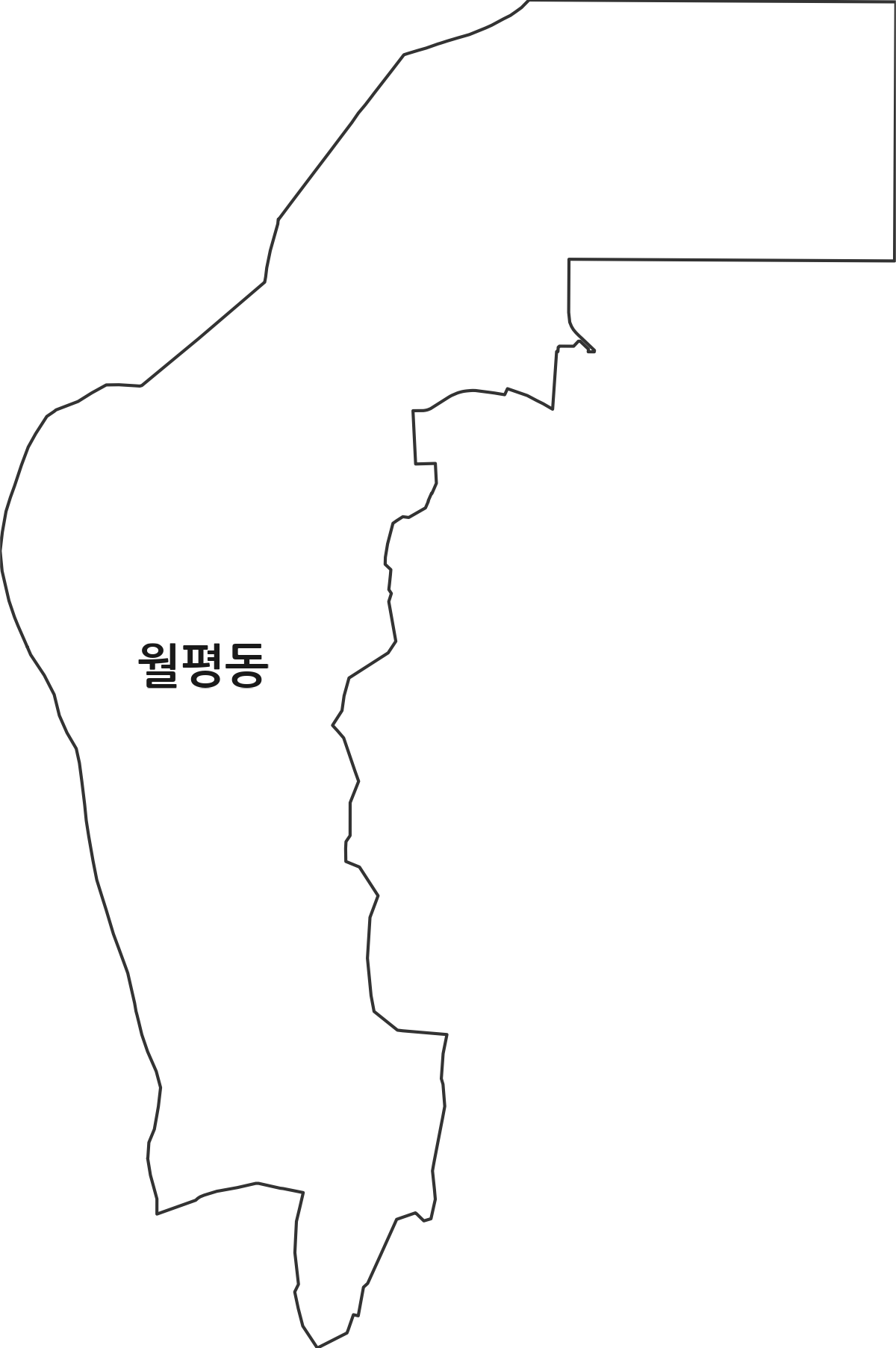 대전광역시 서구 월평동 법정동 행정구역 경계 지도