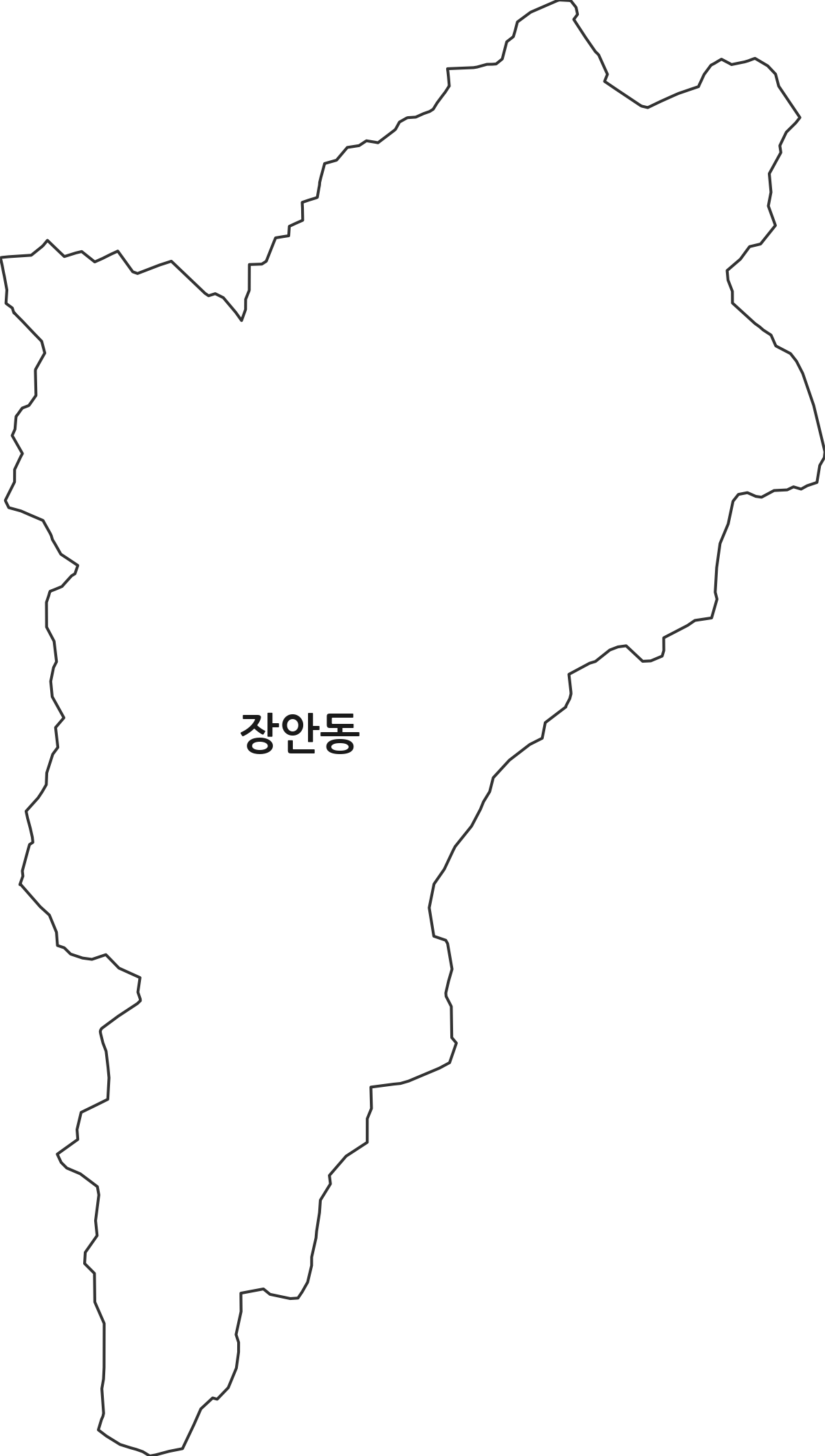 대전광역시 서구 장안동 법정동 행정구역 경계 지도
