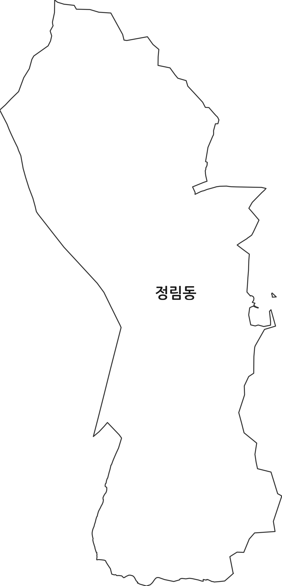 대전광역시 서구 정림동 법정동 행정구역 경계 지도