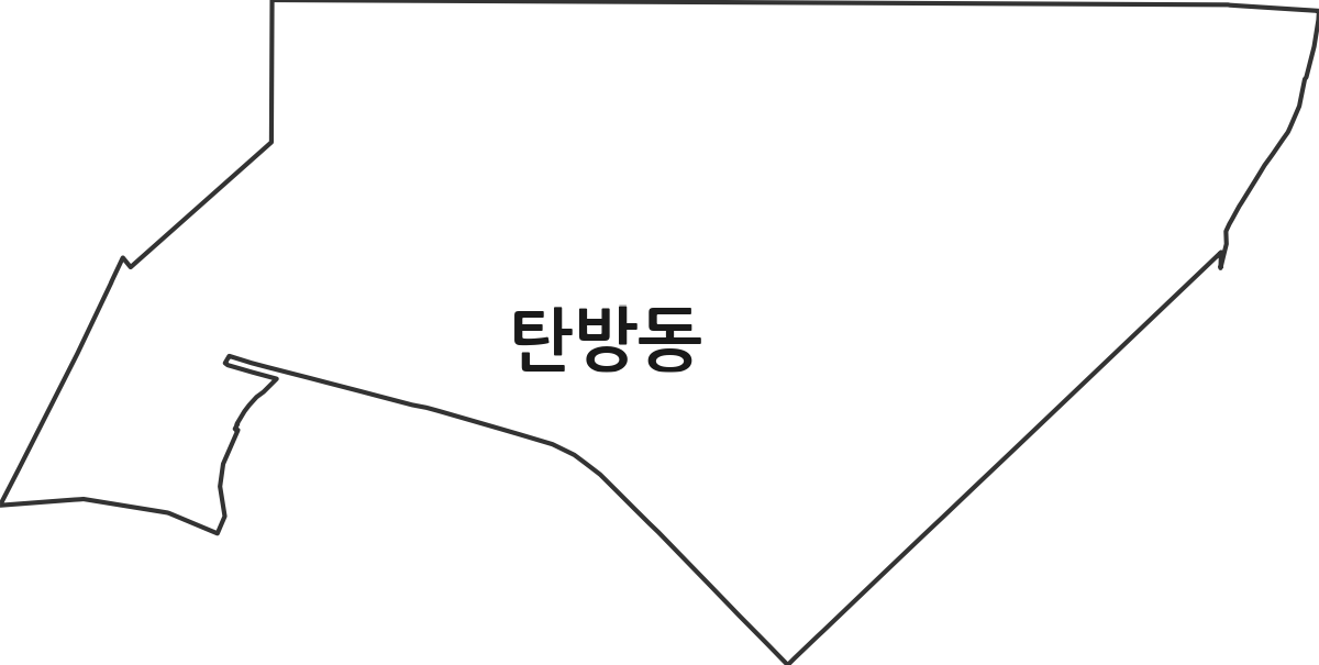 대전광역시 서구 탄방동 법정동 행정구역 경계 지도