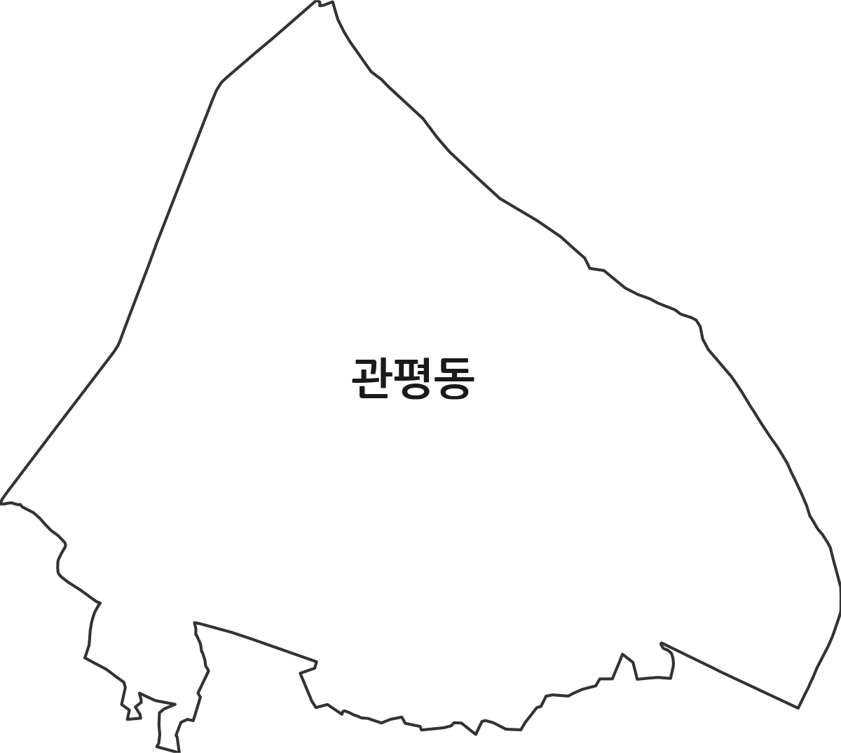 대전광역시 유성구 관평동 행정동 행정구역 경계 지도