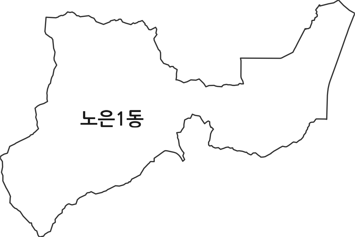 대전광역시 유성구 노은1동 행정동 행정구역 경계 지도