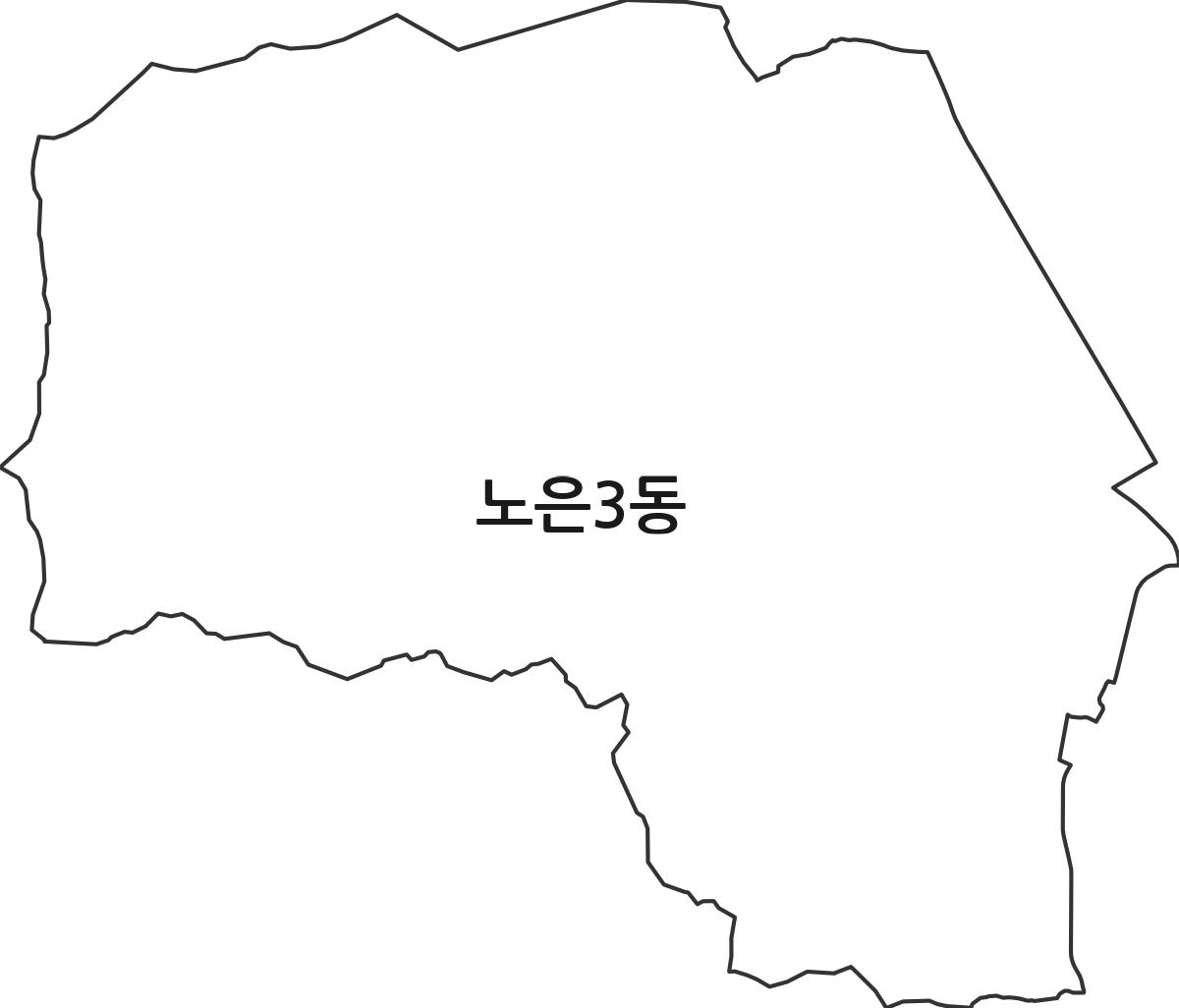 대전광역시 유성구 노은3동 행정동 행정구역 경계 지도