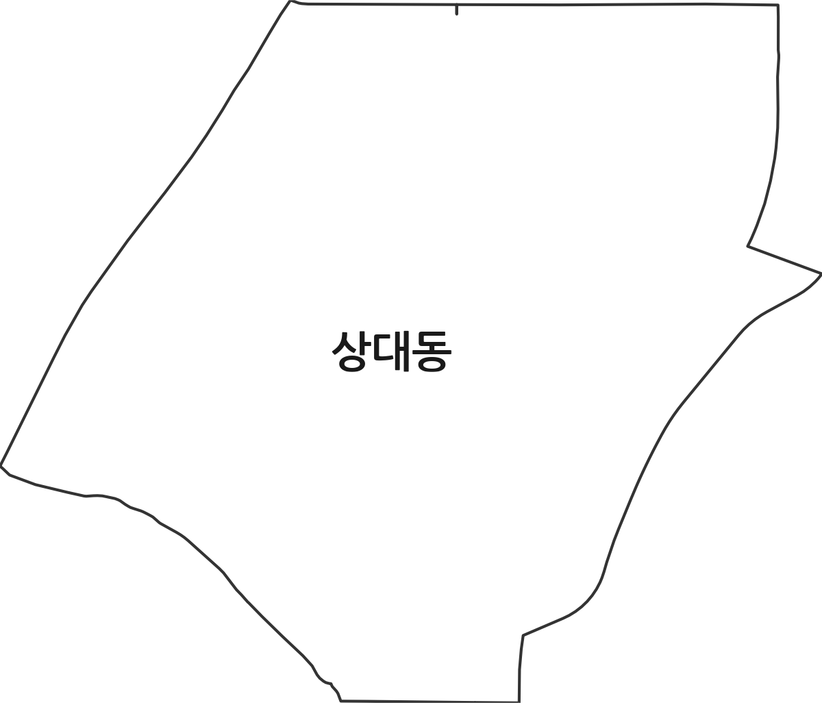 대전광역시 유성구 상대동 행정동 행정구역 경계 지도