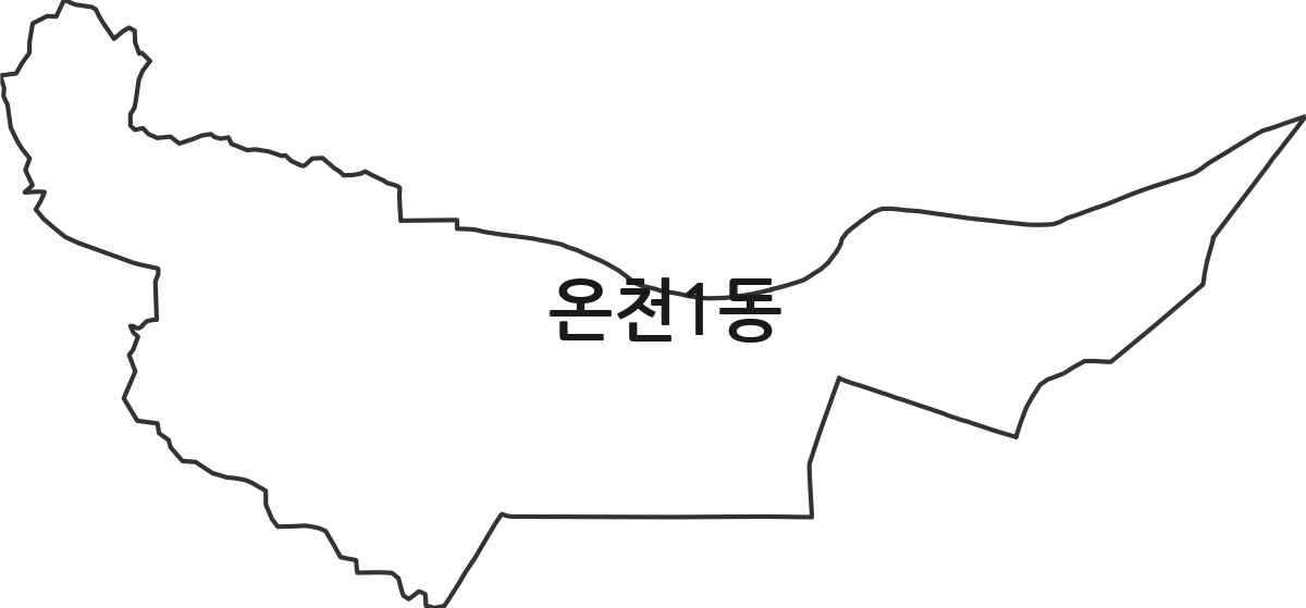 대전광역시 유성구 온천1동 행정동 행정구역 경계 지도