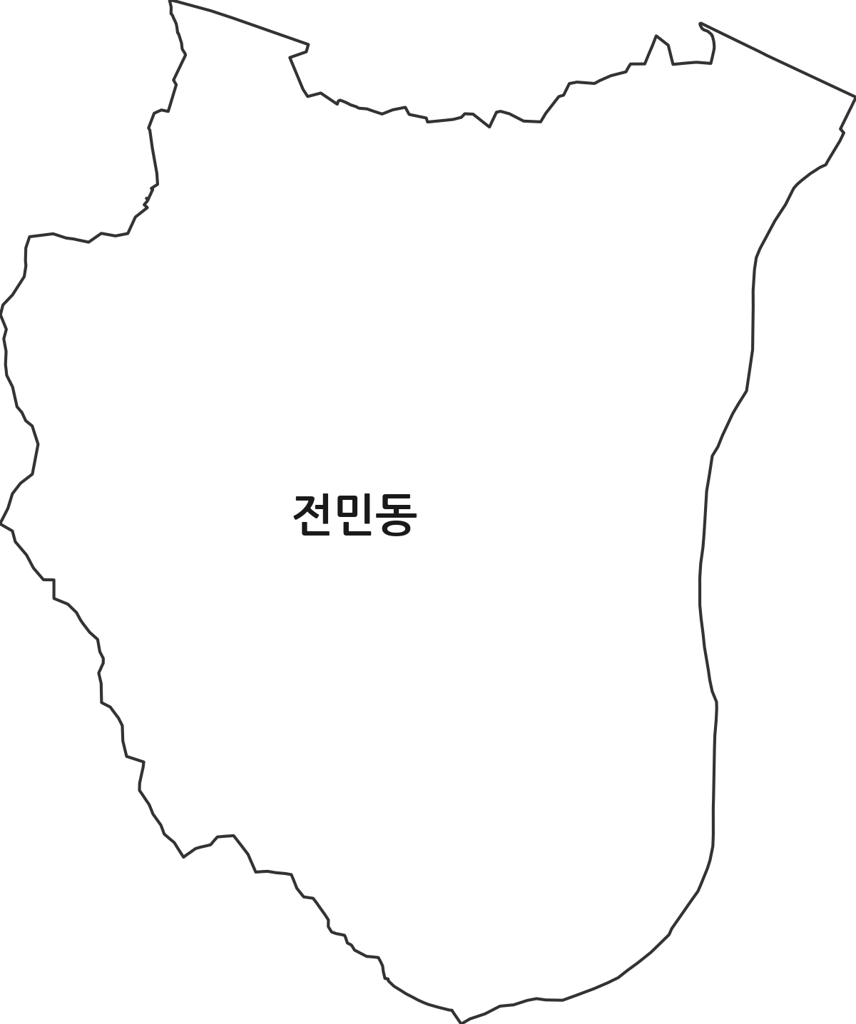 대전광역시 유성구 전민동 행정동 행정구역 경계 지도