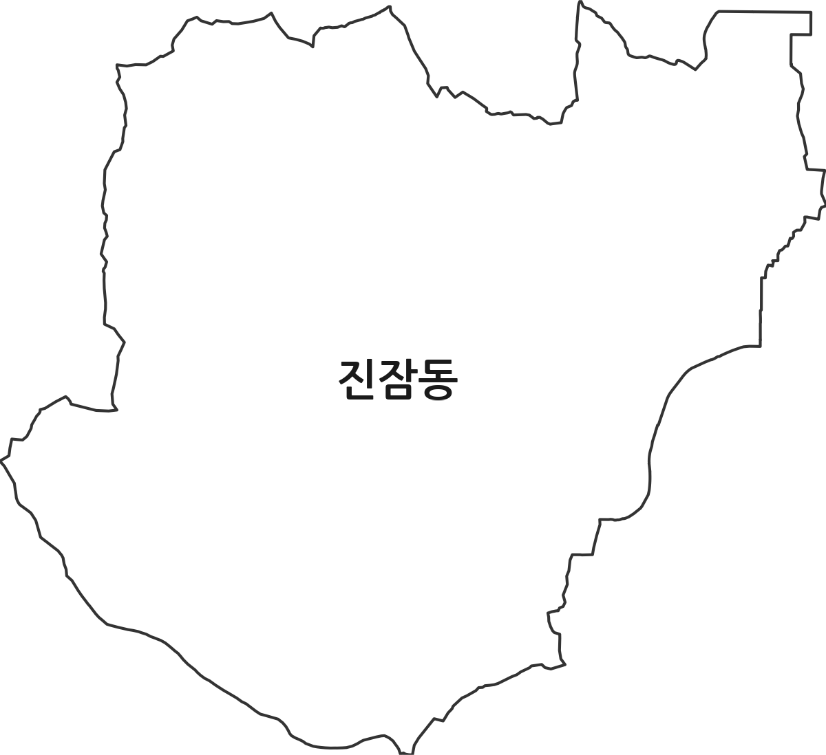대전광역시 유성구 진잠동 행정동 행정구역 경계 지도